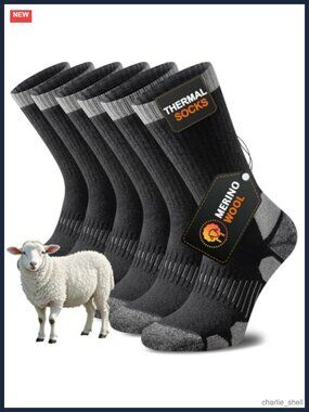 Merino Wool Thermal Crew Hiking Socks Cushioned Winter Boot Socks